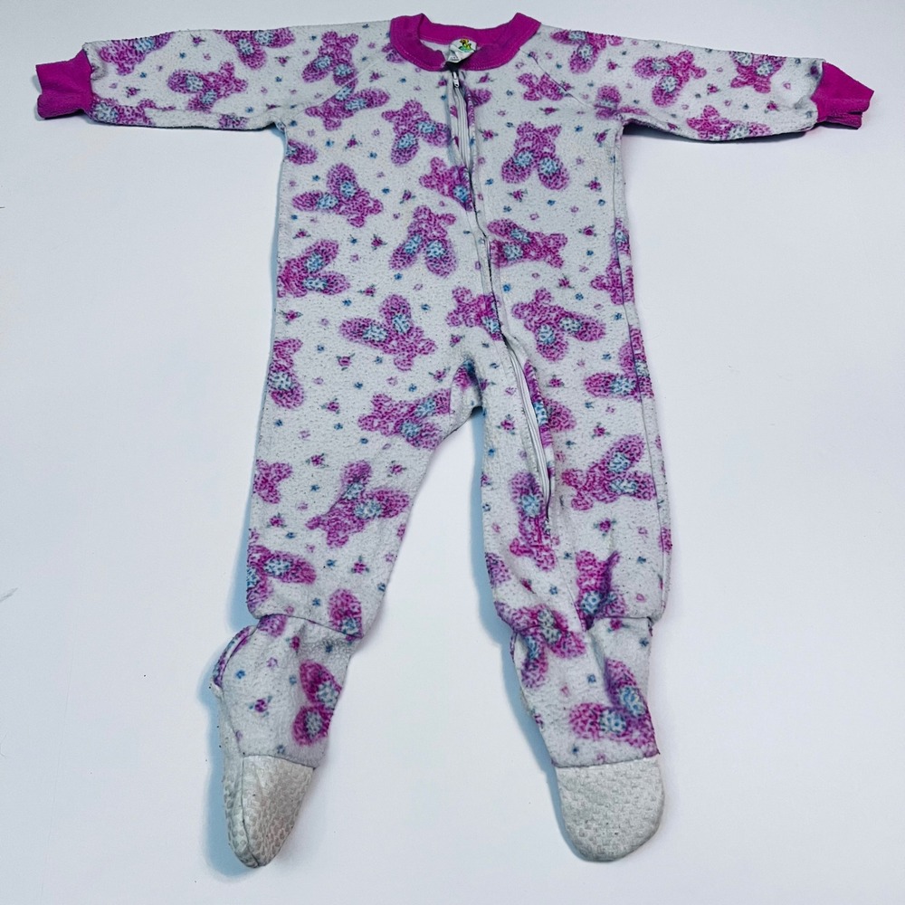Vintage Sesame Street Footed Sleeper 1T Pink Ballet Shoes Pajamas